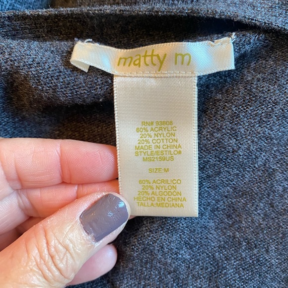 Matty M Gray Open Front Cardigan Sweater - Picture 11 of 12